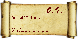 Oszkó Imre névjegykártya